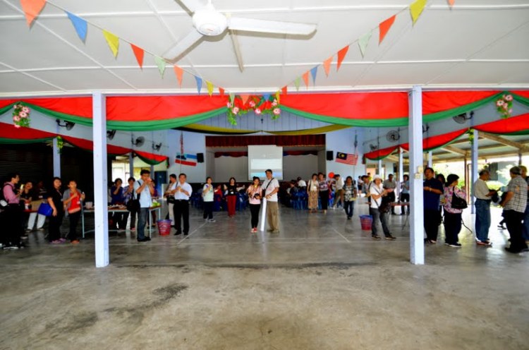 Enjoying the warm welcome, cakes and drinks at St Mary's Parish Hall